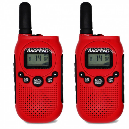 Baofeng BF-T6 PMR 8 kanałowy radiotelefon PMR w kolorze czerwonym - 2 sztuki - 1