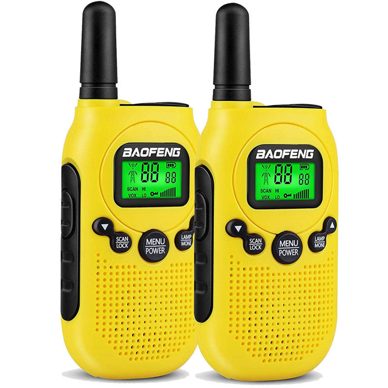 Baofeng BF-T6 PMR 8 kanałowy radiotelefon PMR w kolorze żółtym - 2 sztuki - 1
