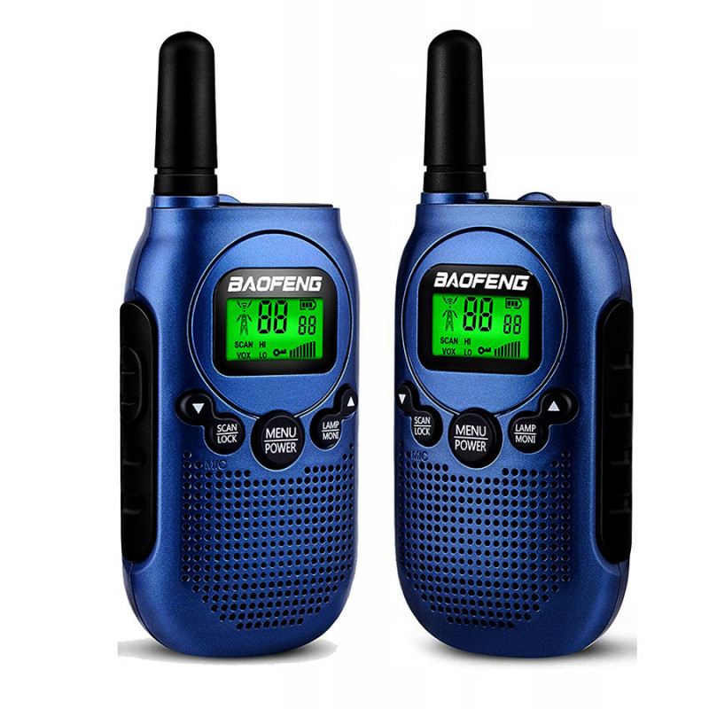 Baofeng BF-T6 PMR 8 kanałowy radiotelefon PMR w kolorze niebieskim - 2 sztuki - 1