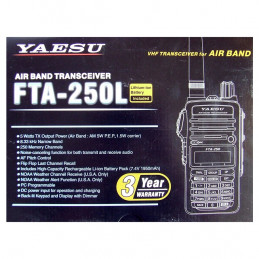Yaesu FTA-250L - ręczny radiotelefon na pasmo lotnicze z krokiem 8.33 i 25kHz - 5