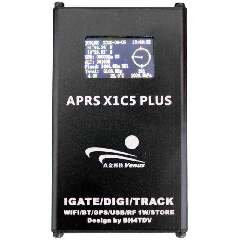 X1C5 Plus - Kompletny tracker APRS / DIGIpeater z kolorowym wyświetlaczem oraz nadajnikiem VHF o mocy 1W - 1