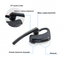 AC-BHERDT - Bezprzewodowy zestaw słuchawkowy Bluetooth do radiotelefonów z wtykiem K, z obsługą telefonu komórkowego - 5