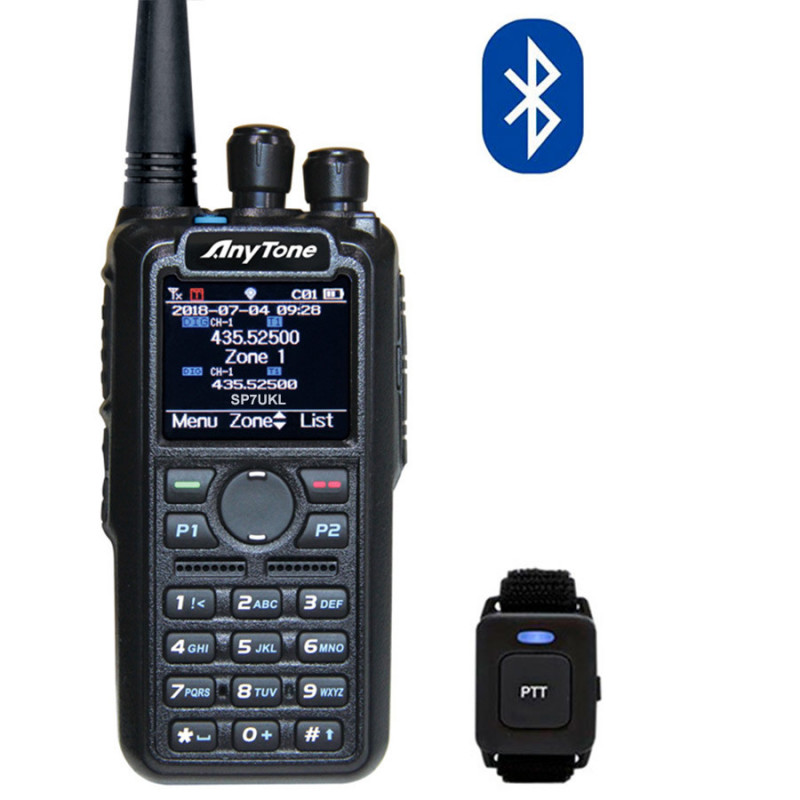 AnyTone AT-D878UV Plus z BlueTooth SP-DMR radiotelefon DMR + FM, MotoTRBO Tier I i II z obsługą 5 DMR ID i APRS - 1