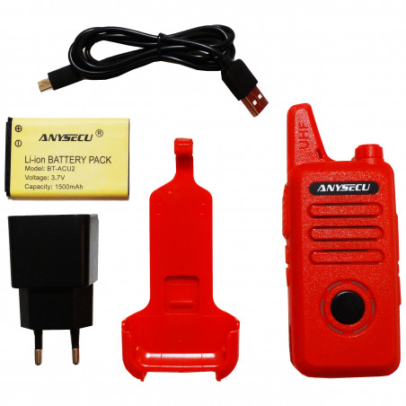 AC-U2 - 16 kanałowy radiotelefon na pasmo UHF o mocy 2W/1W czerwony - 1