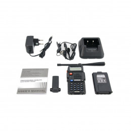 Baofeng UV-5R 5W dwupasmowy radiotelefon (duobander) 2m + 70cm w kolorze czarnym