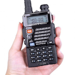 Baofeng UV-5RE 5W dwupasmowy radiotelefon (duobander) 2m + 70cm (do 520 MHz) w kolorze czarnym - 1