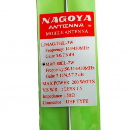 Nagoya MAG-80EL-2W 50/144/430 MHz triband mobile antenna