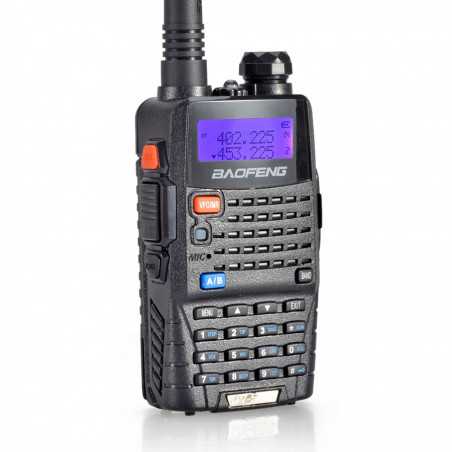 Baofeng UV-5RC 5W dwupasmowy radiotelefon (duobander) 2m + 70cm (do 520 MHz) w kolorze czarnym - 1