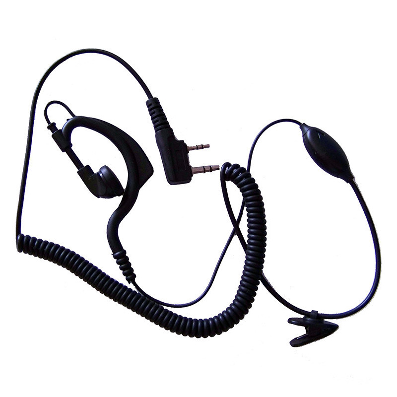 Mikrofonosłuchawka do radiotelefonów z gniazdami typu Kenwood / Wouxun np. Baofeng UV-5R ze spiralnym kablem - 1