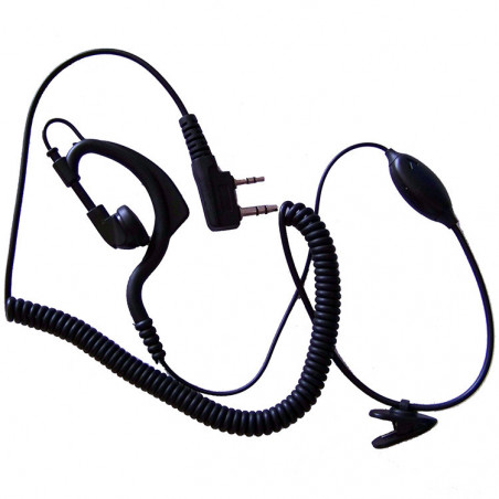 Mikrofonosłuchawka do radiotelefonów z gniazdami typu Kenwood / Wouxun np. Baofeng UV-5R ze spiralnym kablem - 1