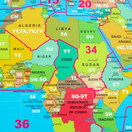 Mapa świata DXCC w formacie 98 x 68cm - 4