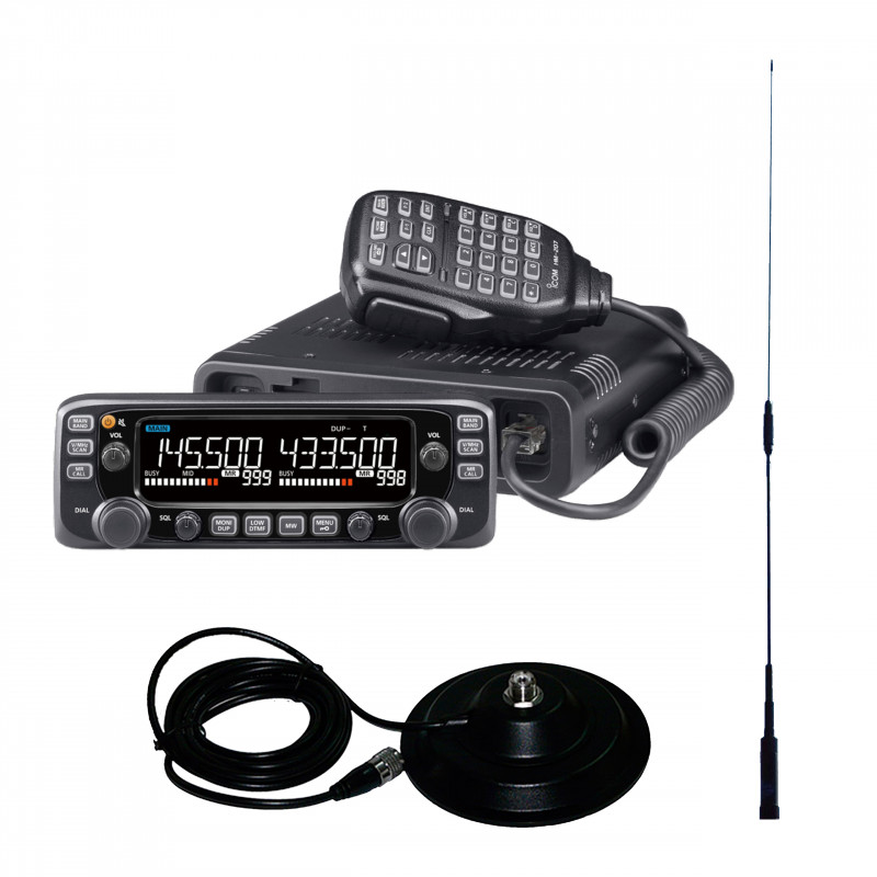 ICOM IC-2730E Black Edition + czarna antena D-Original DX NR 770 RB  + podstawa 14,5cm za złotówkę - Zestawy radiowe - 