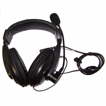 Słuchawki z mikrofonem na pałąku do radiotelefonów z gniazdami typu Kenwood / Wouxun np. Baofeng UV-5R, UV-B5, Wouxun, Intek - 1