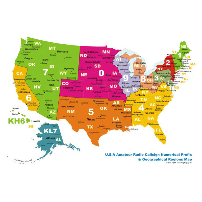 Mapa USA w formacie A3 z okręgami wywoławczymi - 1