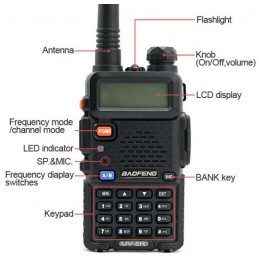 Baofeng UV-5R 5W dwupasmowy radiotelefon (duobander) 2m + 70cm w kolorze czerwonym - 2